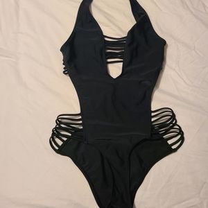 Strappy one-piece bathing suit